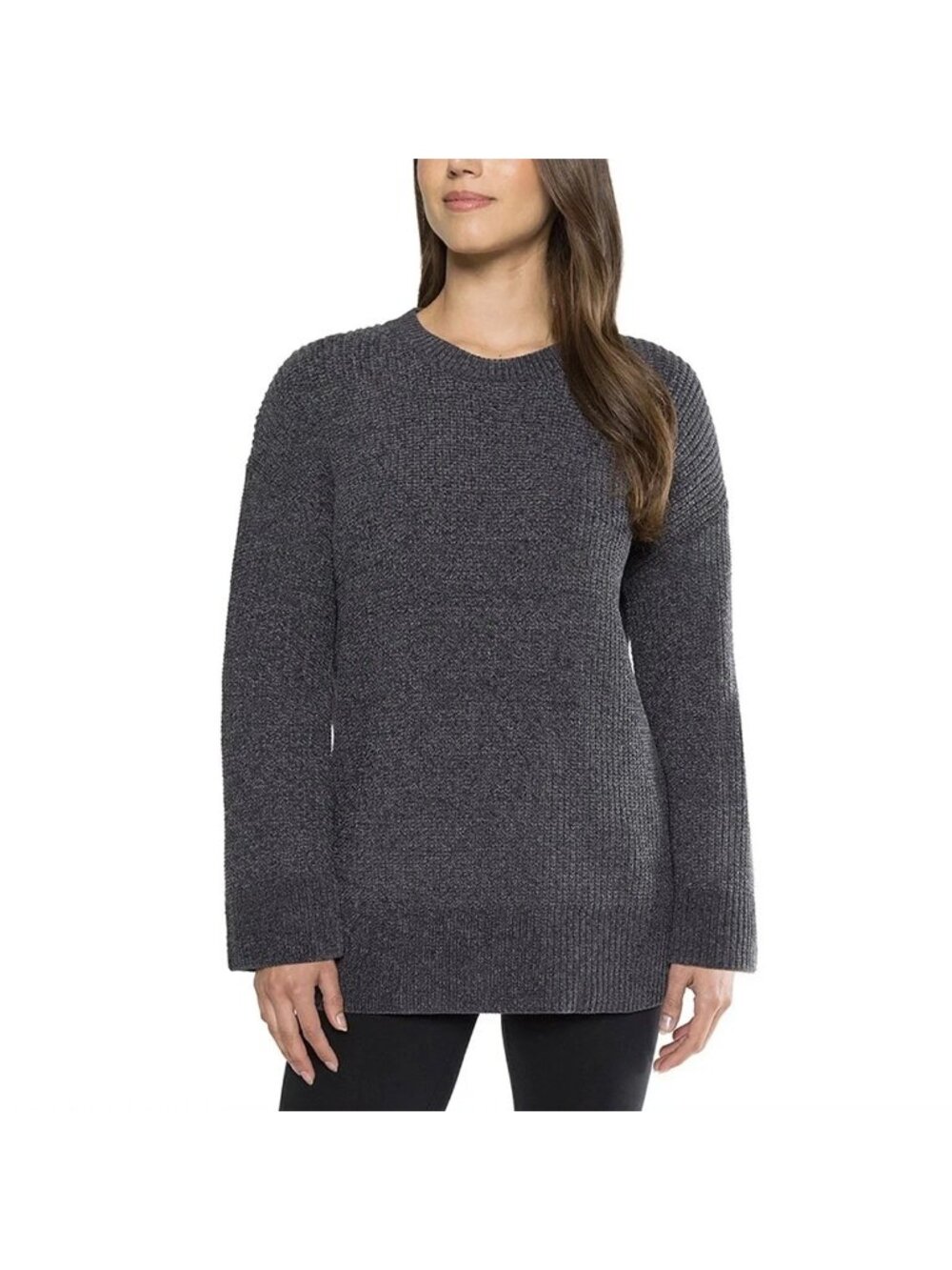 NWT Matty M Women’s XXL Gray Chenille Crew Neck Sweater Wide Sleeve